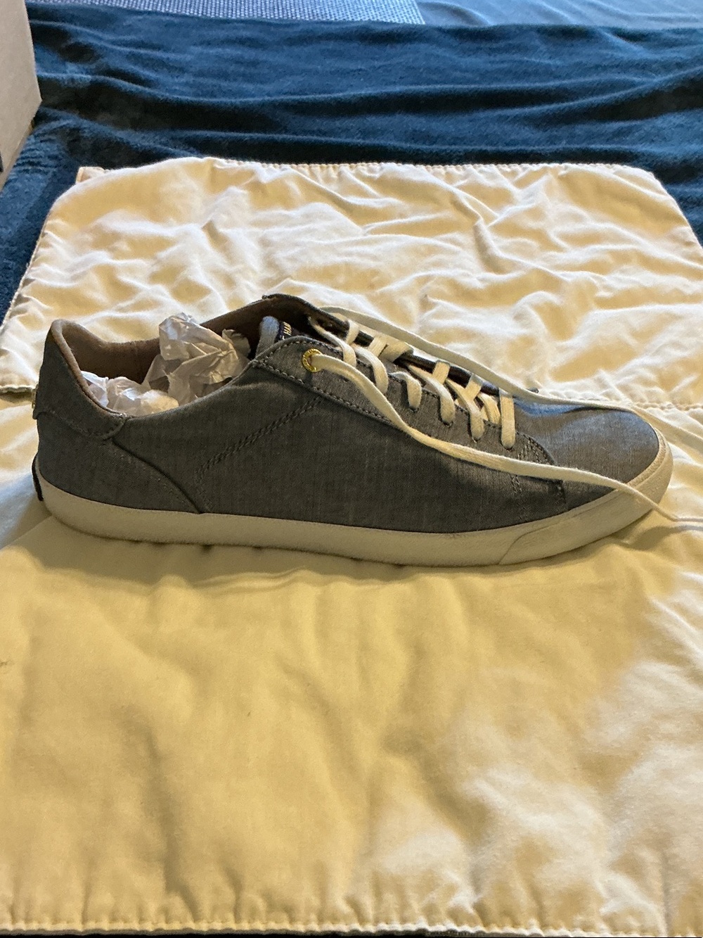 Cole Haan Gray Canvas Low-Top Sneakers with White Soles